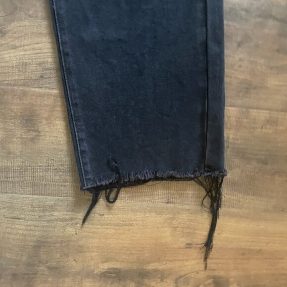 SHEIN Black Distressed Relaxed Boyfriend Jeans Women’s Size L - Picture 4 of 8